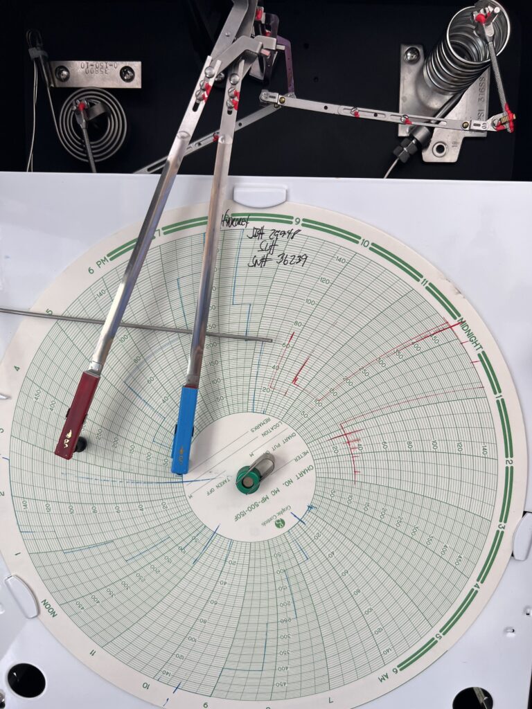 dual pen pressure chart recorder