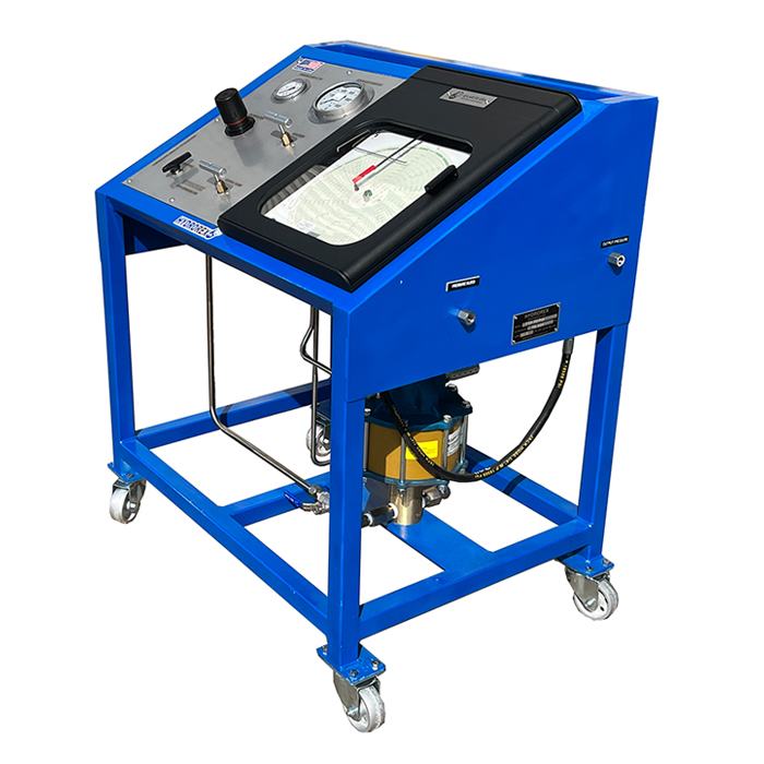 hydrostatic test cart with pressure chart recorder