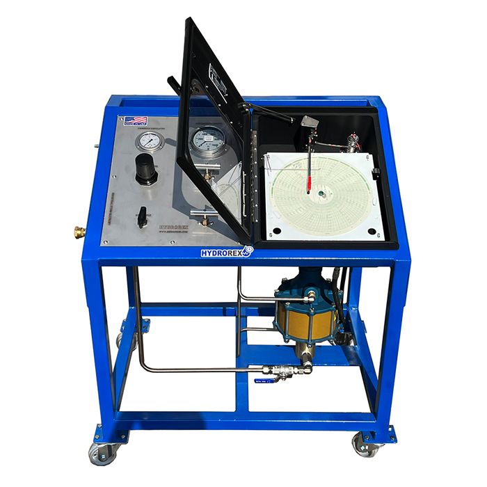 pressure test cart with pressure chart recorder