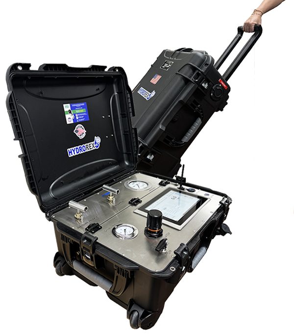 hydrostatic pressure test unit with digital pressure chart recorder