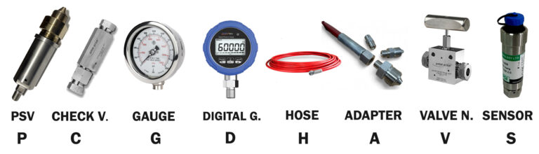 60000 psi hydrostatic pressure test accessories parts valves gauges hoses