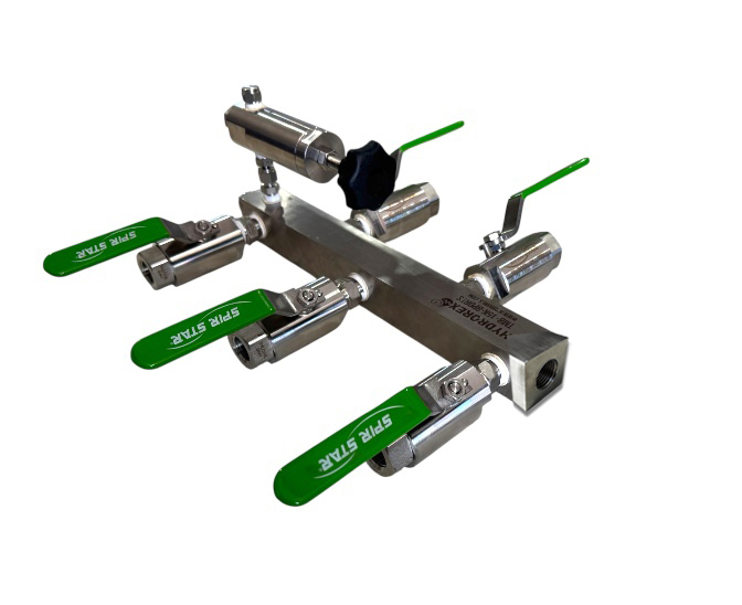 stainless manifold block for pressure testing
