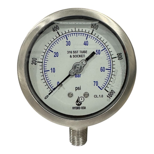 1000 psi pressure gauge bottom mount