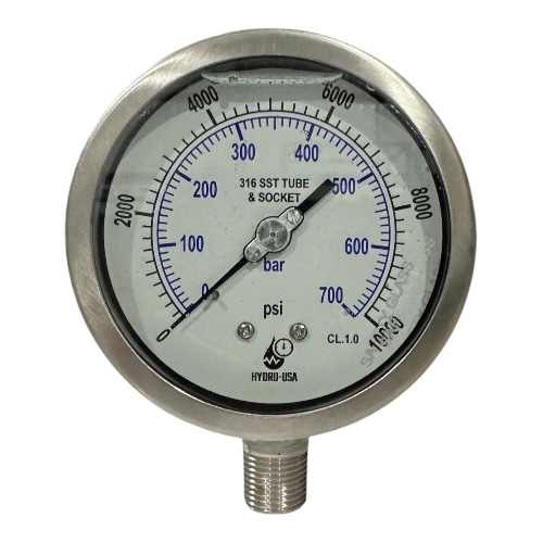 10000 psi pressure gauge bottom mount