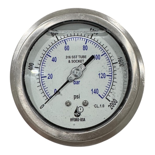 2000 psi pressure gauge 4 inches front flange