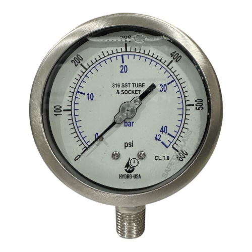 600 psi pressure gauge bottom mount