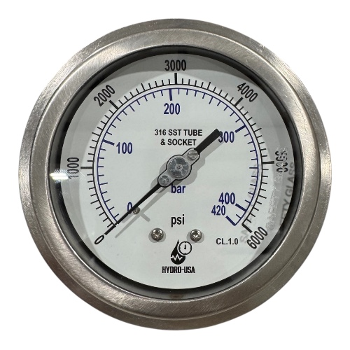 6000 psi pressure gauge 4 inches front flange