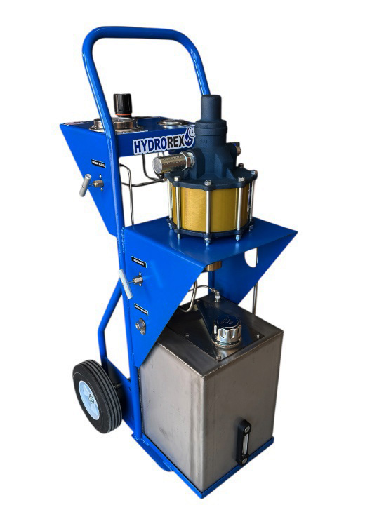 Dolly pressure test cart with liquid tan