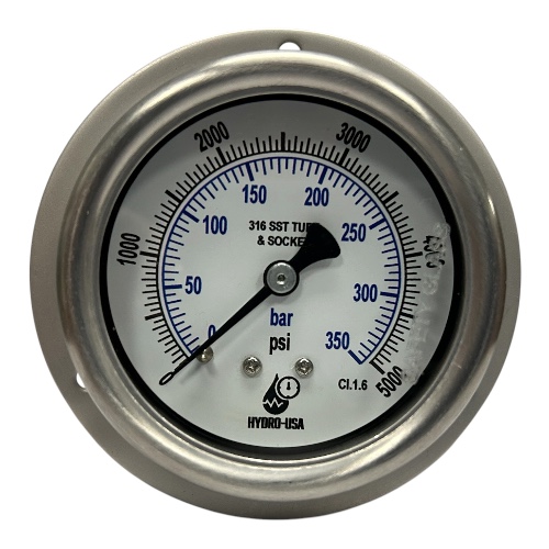 5000 psi front flange pressure gauge 2.5 dial stainless