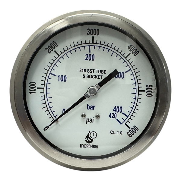 6000 psi pressure gauge 6in