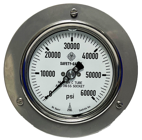 60000 psi pressure gauge stianless steel front flange