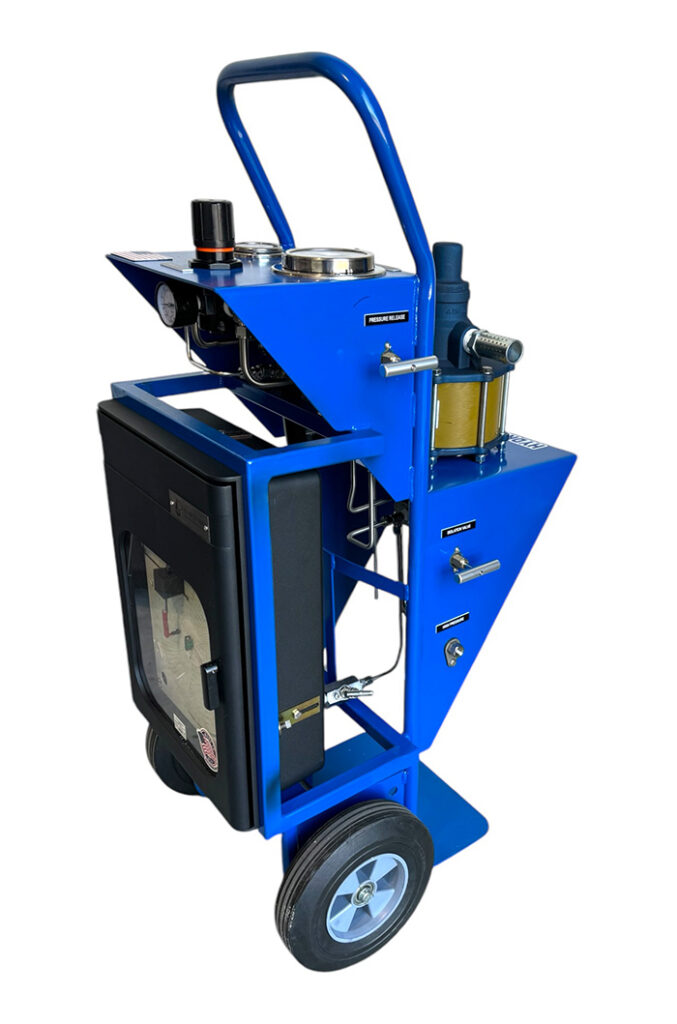 pressure chart recorder hydrostatic test cart