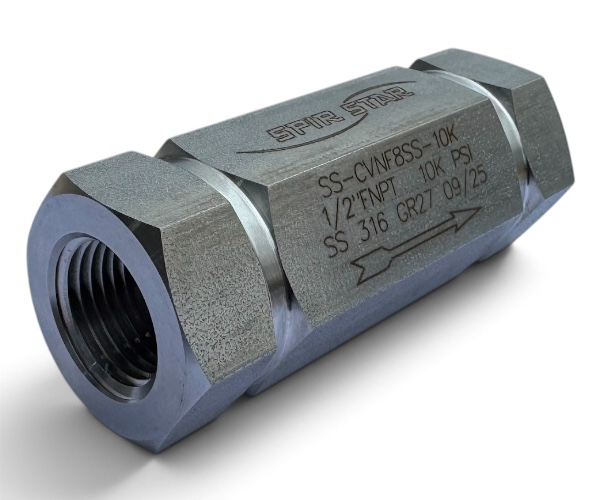 10000 Psi check valve NPT Spir Star