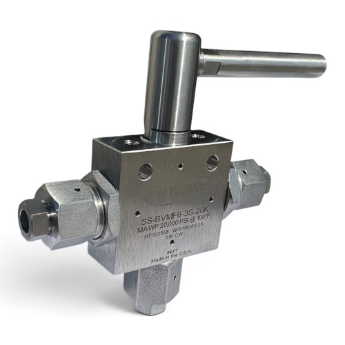 3-way ball valve high pressure 20000 psi Spir Star